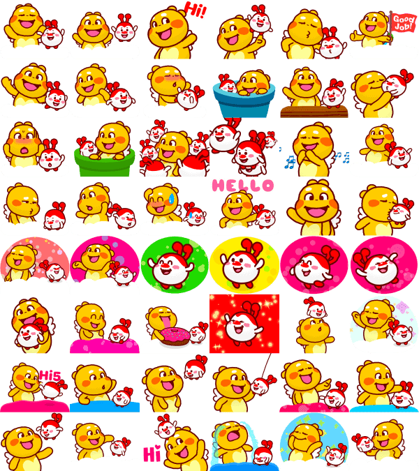 QooBee and Milky Emoji Set