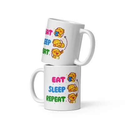 QooBee Eat Sleep Repeat Mug